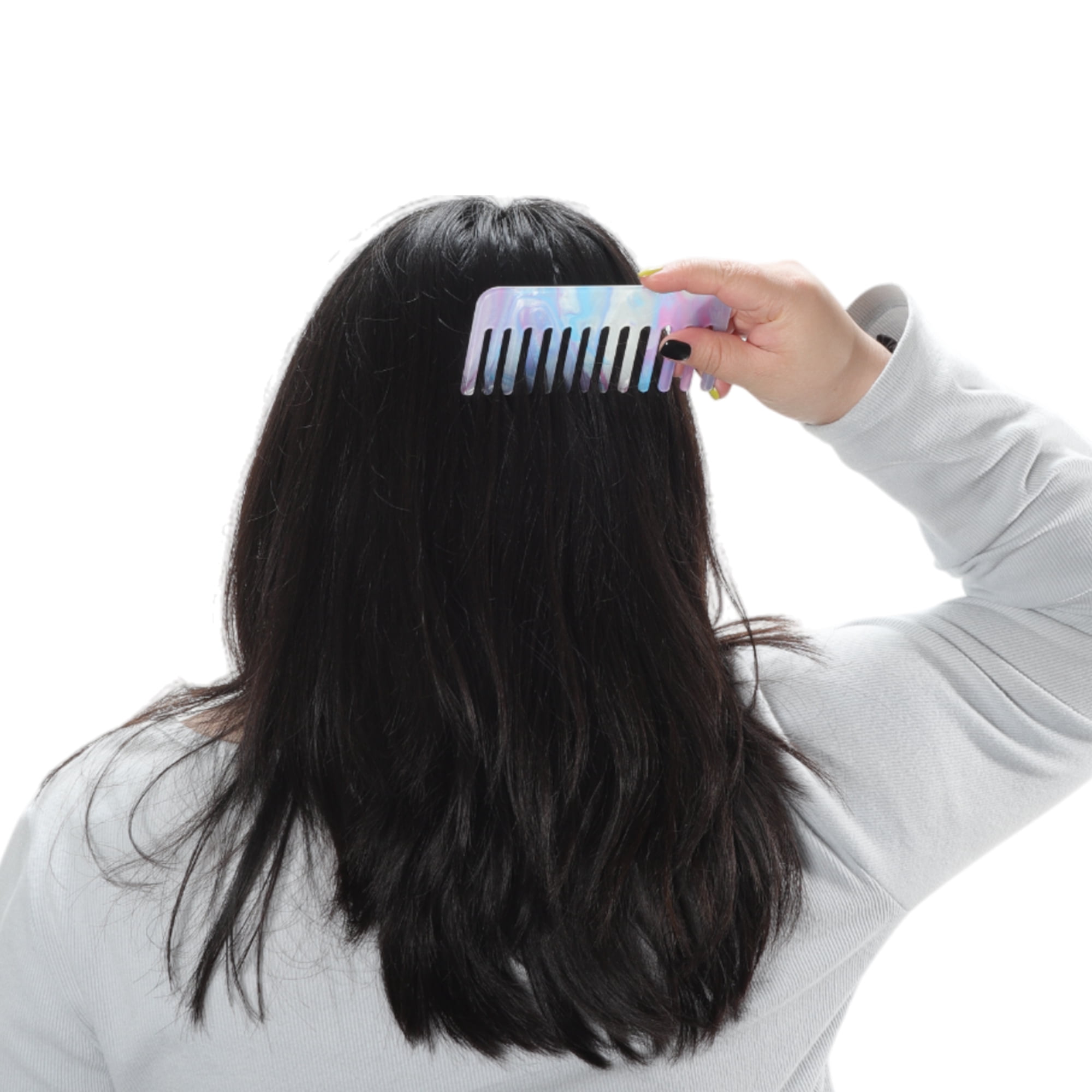 Unique Bargains 1 Pc Vintage Portable Wide Tooth Comb for All Hair Types Blue