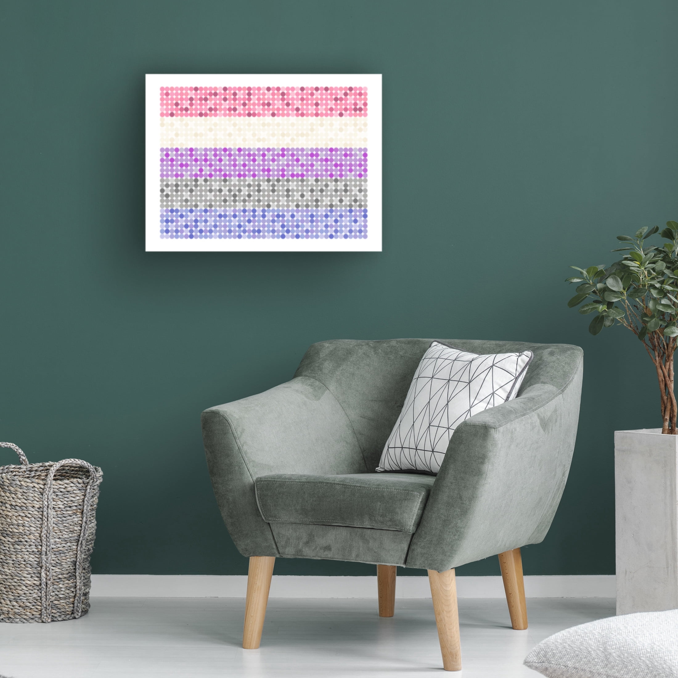 Canvas Wall Art - Tom Quartermaine 'Abstract Circle Gender Fluid Pride Flag' Wall Art for Living Room, Bedroom, or Office Décor by Trademark Fine Art - 24 x 18 Inches