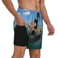 thumbnail image 2 of Sigee Two Brave Cats Are Floating On The Sea Iceberg Print Mens Swim Trunks with Compression Liner Quick Dry Swim Stretch Beach Shorts with Pockets,S-3XL, 2 of 7