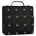 thumbnail image 2 of Haosy 3 Ring Zipper Binder with Shoulder Strap Waterproof Trapper Keeper 2 Inch D-Ring 500 Sheets Capacity, Luxury Gold Stars Dot, 2 of 8