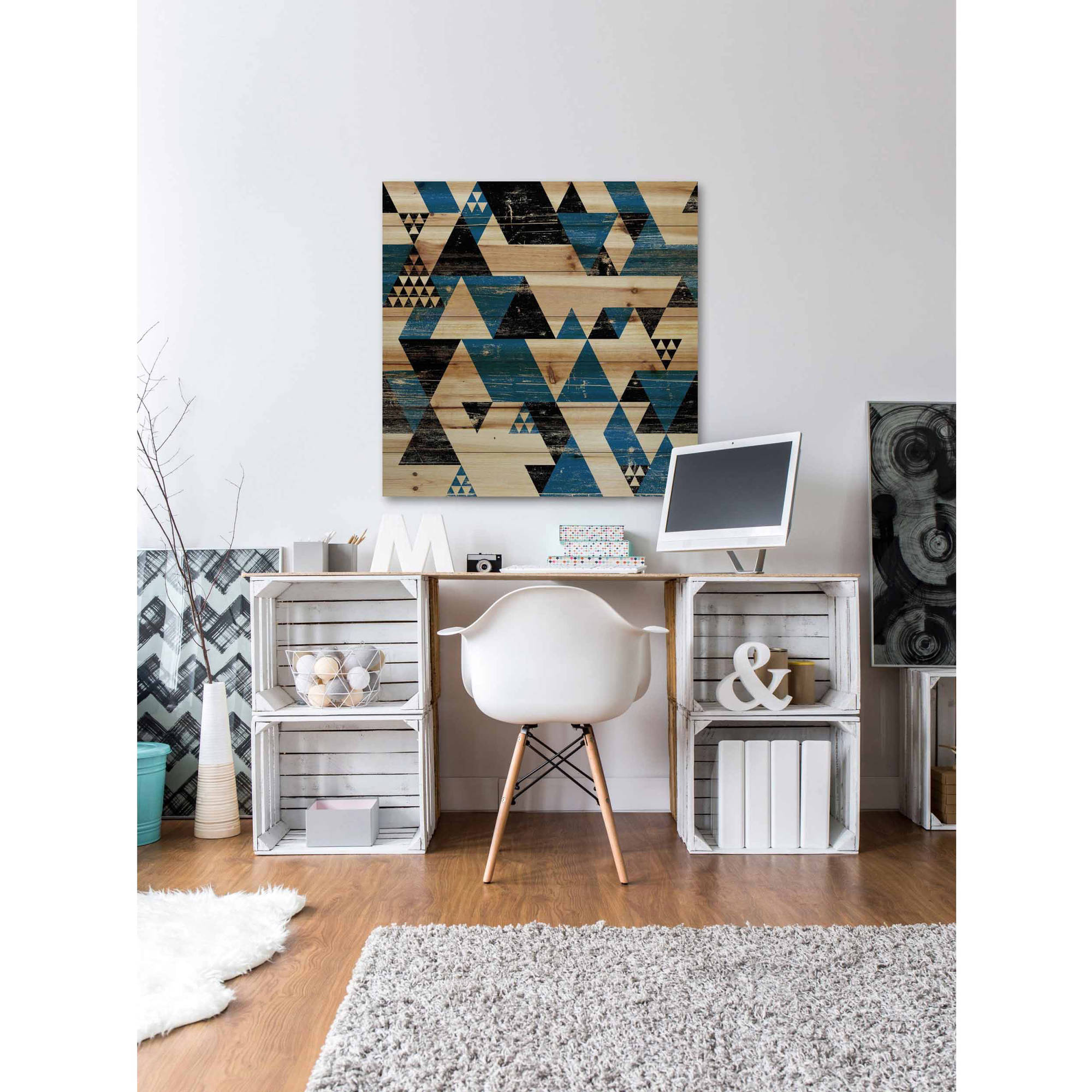 Marmont Hill - "Disjointed" Painting Print on Natural Pine Wood