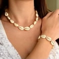 thumbnail image 4 of GKNET Boho Natural Sea Shell Handmade Bracelet Necklace Anklet Set Delicate Jewelry Women Gift-7.White White Necklace, 4 of 9