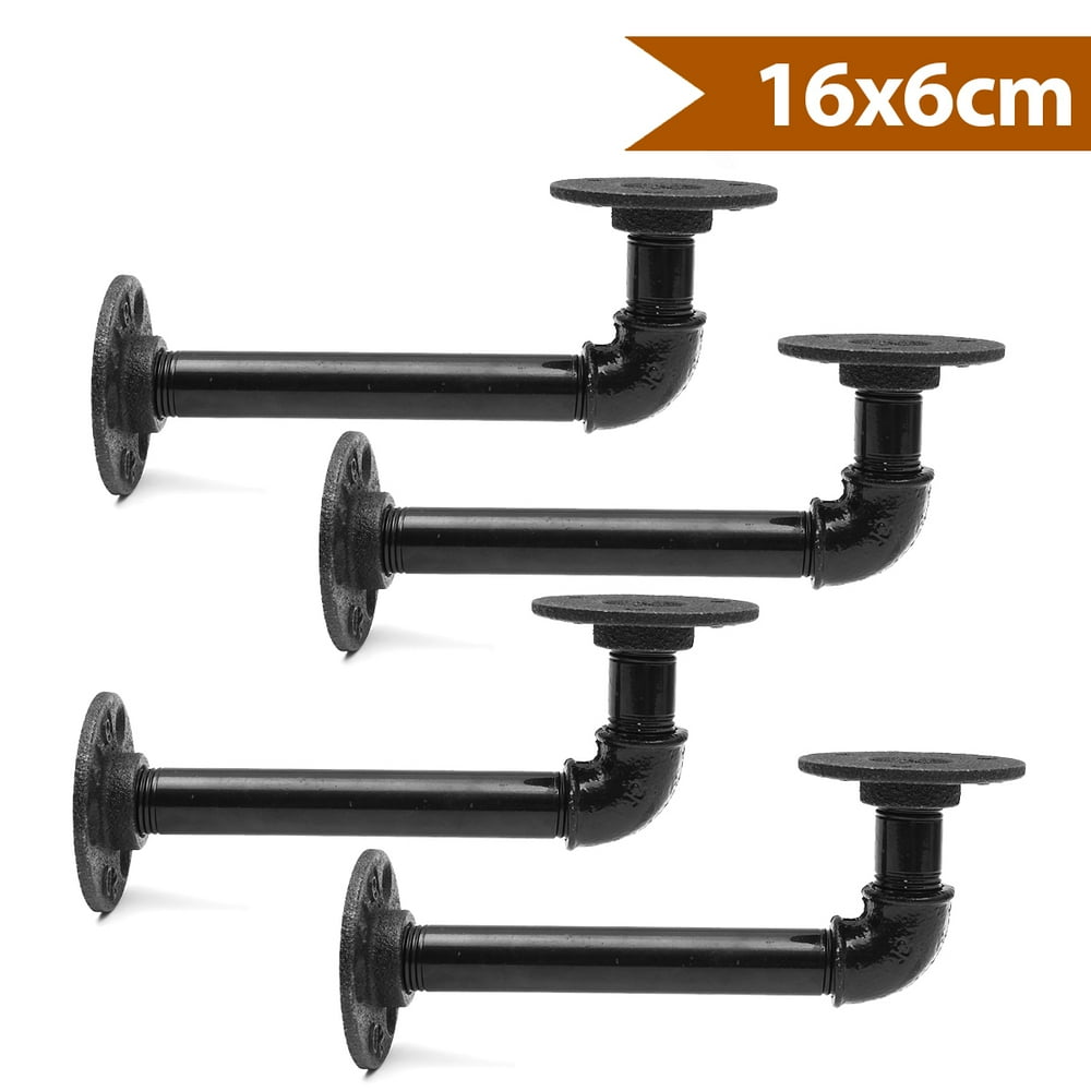 1/2/4Pcs 16x6cm Industrial Pipe Wall Shelf Bracket Hardware Support
