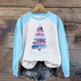 thumbnail image 4 of Fiaer Women Sweatshirts Christmas Plus Size Long Sleeve Pullovers Crew Neck Funny Graphic Loose Fit Casual Trendy Tops Light Blue XXL, 4 of 5