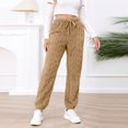 thumbnail image 7 of Women's Fuzzy Fleece Jogger Sweatpants Comfy Stretch High Waisted Workout Yoga Track Pants Casual Loose Drawstring Lounge Pajamas Trousers, 7 of 7