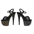 thumbnail image 1 of Ellie Shoes E-709-Stud 7" Womens Studded Platform. Black/Pewter / 8, 1 of 2
