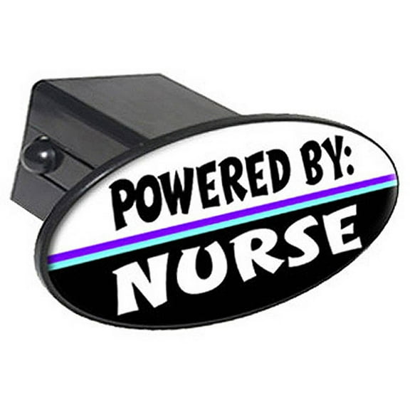 Powered By Nurse 2" Oval Tow Trailer Hitch Cover Plug Insert