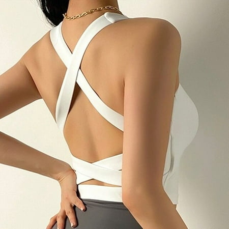 

ANXINDABX Cloud Hide Women Sports Bra Fitness Underwear Camis Push Up Yoga Crop Top Bras Solid Athletic Vest Gym Shirt Sportswear