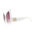 thumbnail image 3 of Womens Down Temple Swan Arm Thick Plastic 80s Sunglasses White - Burgundy, 3 of 4
