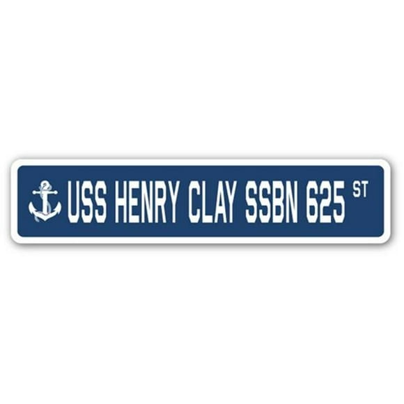 SignMission SSN-Henry Clay Ssbn 625 4 x 18 in. A-16 Street Sign - USS Henry Clay SSBN 625