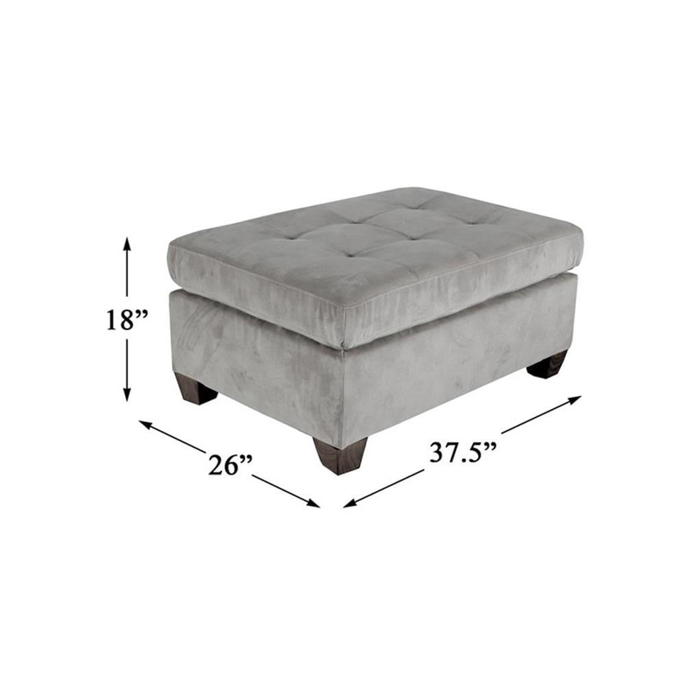 Lexicon Emilio Velvet Upholstered Ottoman in Taupe