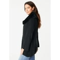 thumbnail image 3 of Roaman's Women's Plus Size Faux Fur Collar Cardigan Sweater., 3 of 5