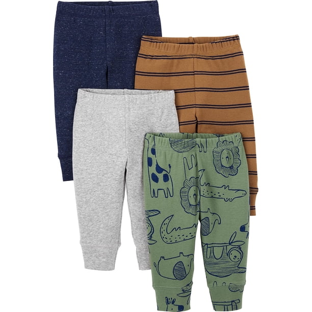 Pantalones de algodón para bebés Simple Joys by Carter's de 3 a 6 meses (paquete de 4)