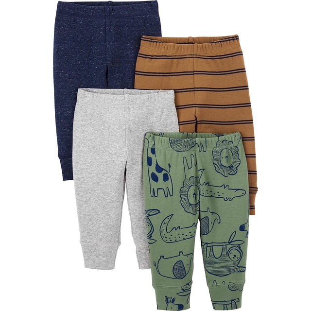 Pantalones de algodón para bebés Simple Joys by Carter's de 3 a 6 meses (paquete de 4)
