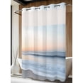 thumbnail image 4 of Summer Beach No Hook Shower Curtain Waterproof, Bathroom Curtains with Snap in Liners and See Through Top Window, Coastal Nautical Seaside Ocean Hotel Style Bathtub Curtains Shower 48"Wx72"L, 4 of 8