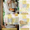 thumbnail image 5 of Pioneer Flower Floral Print Pattern Round Tablecloth 60 X 60 Inch, Wrinkle Resistant Wipeable Table Cloth for Kitchen Dining Picnic Patio Party, 5 of 6
