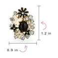 thumbnail image 4 of Bling Jewelry Womens Black White Cats Eye Garden Butterflies Flower Clip On Earrings Non Pierced Ears Gold Plated, 4 of 6