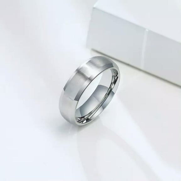 6MM Silver Brushed Band 316L Stainless Steel Men Women's Titanium Ring Size 6-14