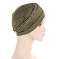thumbnail image 6 of ZHENHONG Turbans for Women Women Turbans Knot Pre Tied Bonnet Hat Headwraps Hats Casual Solid Color Headwear Army Green, 6 of 6