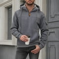 thumbnail image 4 of Mohiass Quarter Zip Hoodies for Men Fall Joggers Stretch Lightweight Sweatshirts Athletic Oversized Big and Tall Basic Pullover Tops Gray 3XL, 4 of 4