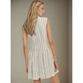 thumbnail image 2 of Classic Striped Sleeveless Shirt Dress (S, LightBeige), 2 of 5