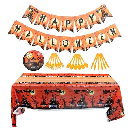 

1 Set Halloween Party Tablecloth Bunting Festival Decors Decorative Party Supply
