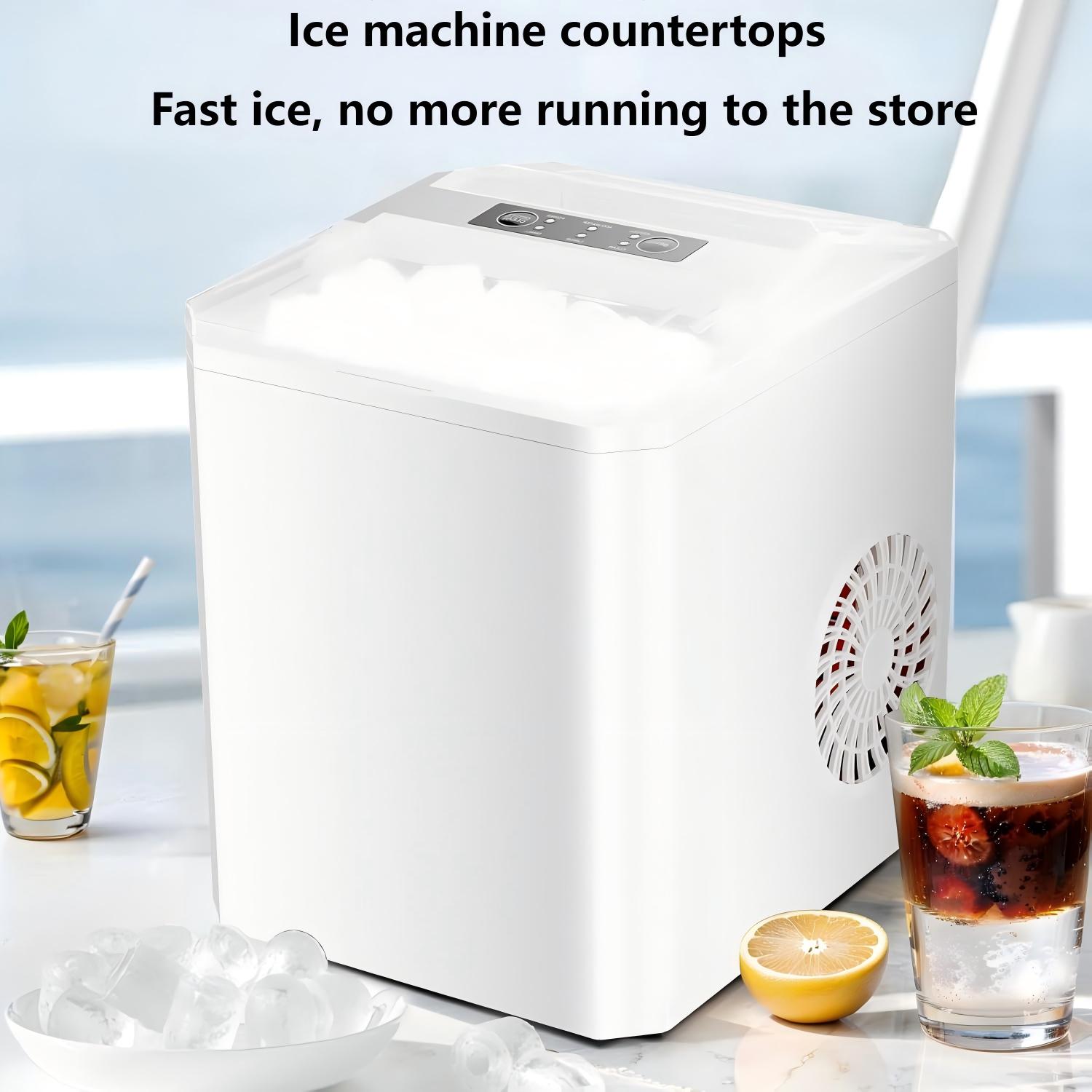 Atilioo Countertop Ice Maker, 26Lbs/24H, 9 Ice in 6 Mins, Portable Ice Machine with Self-Cleaning, Saving Energy, for Home/Party/Camping/RV, White
