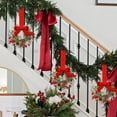 thumbnail image 2 of 1 Pcs Christmas Kitchen Cabinet Wreaths with Ribbon Bows for Front Door Chair Wall, 2 of 8
