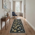 thumbnail image 4 of 5x7 Washable Rugs for Living Room Non Slip Backing Low Pile Lightweight Print Pattern Area Rugs for Bedroom Indoor Modern Farmhouse Decor Avian Blossom, Ink Black, 4 of 5