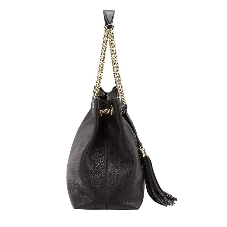 Gucci Soho Black Leather Bag with Interlocking GG Logo and Gucci Soho Black Leather Bag with Interlocking GG Logo and