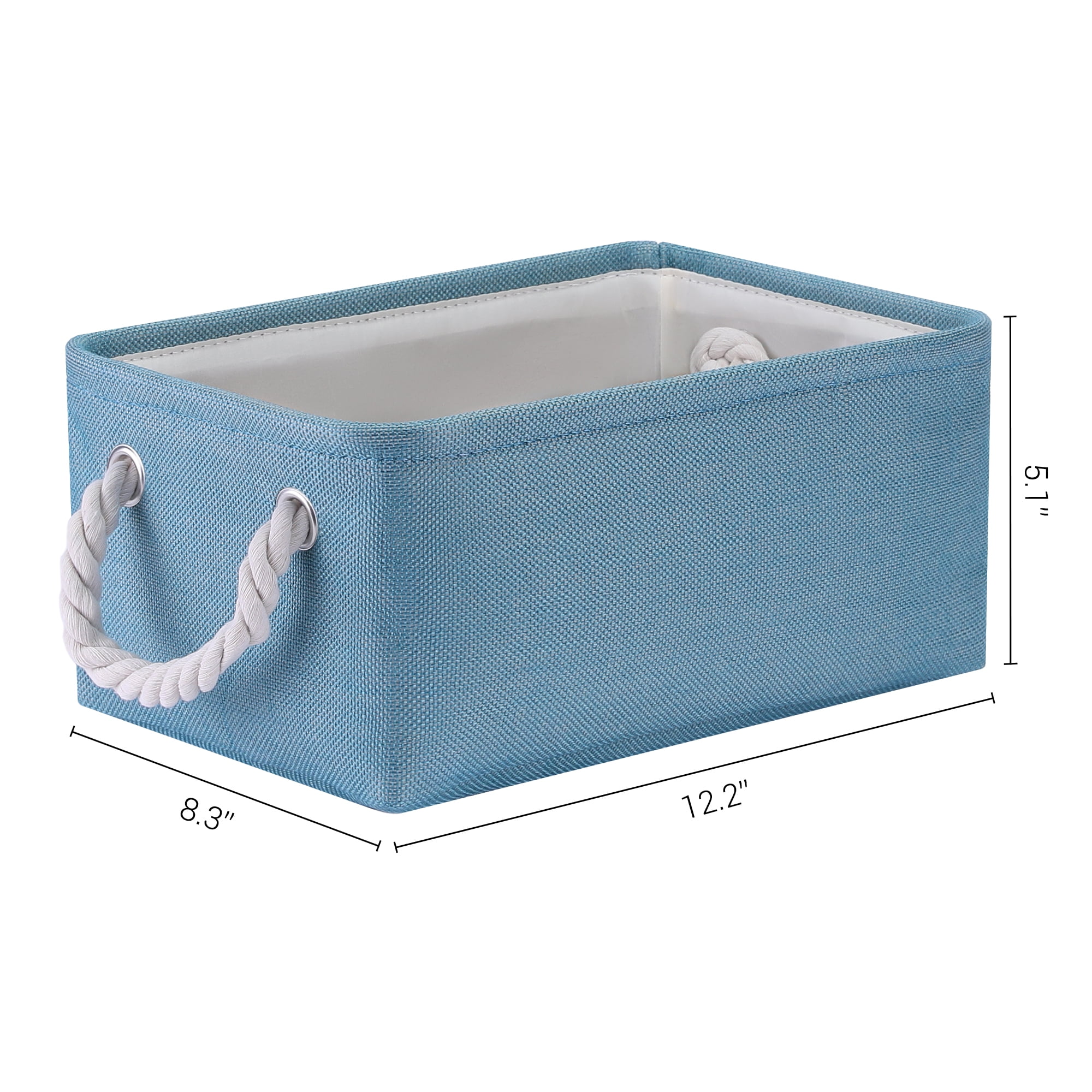 Unique Bargains Fabric Storage Cube Storage Bin Storage Basket Blue 12*8*6in