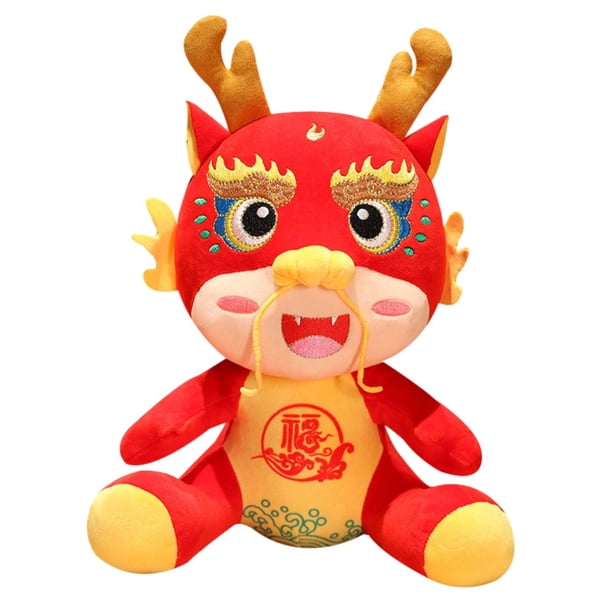 Muñeco de peluche de dragón chino de Año Nuevo para el escritorio del hogar y el dormitorio Altura 25cm