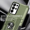 thumbnail image 5 of Compatible for Samsung Galaxy S22 Ultra Case with Kickstand & Slide Camera Cover, Built-in 360° Rotate Ring Stand Magnetic Car Military Grade Shockproof Phone Cover Case,Green, 5 of 10