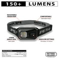 thumbnail image 4 of Performance Tool W2328 2-Pack of 150-Lumen Mini LED Headlamps, Adjustable Brightness, White Light, Adjustable Head Strap, Wide Angle, 4 of 7