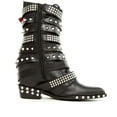 thumbnail image 6 of Jeffrey Campbell Draco Stud Hidden Wedge Pointed Embellished Moto Leather Boots (Black Silver, 11), 6 of 6