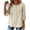 A-Beige24, variant on Women's Bohemian T Shirt Floral Embroidered 3/4 Sleeve Casual Button Front Solid Color Tees Vacation Travel Outfit Comfy Tops