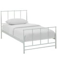 thumbnail image 3 of Modern Contemporary Urban Design Bedroom Twin Size Platform Bed Frame, White, Metal Steel, 3 of 5