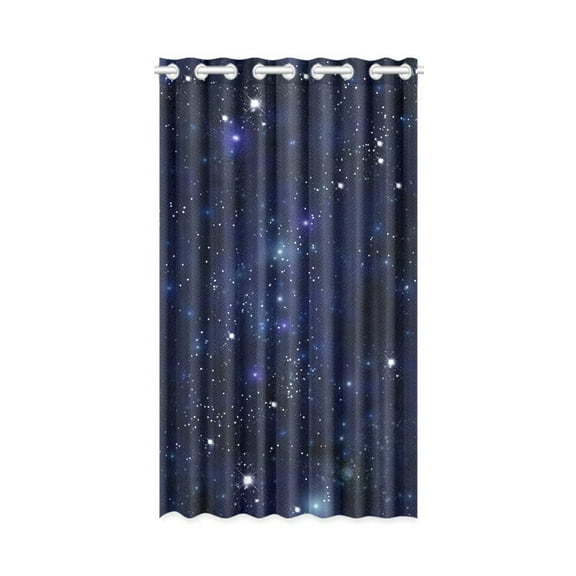 MKHERT Blue Galaxy Blackout Window Curtain Drapes Bedroom Living Room Kitchen Curtains 52x84 inch