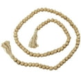 thumbnail image 5 of DecMode Handmade Hexagon Metallic Carved Geometric Long Gold Mango Wood Garland with Tassel, 5 of 7