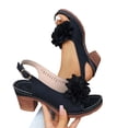 thumbnail image 3 of Xucatan Women's Plus Size Heeled Sandals, Romantic Floral Detail with Adjustable Buckle Ankle Strap, Stable Block Heel for All Day Wear Gift, 3 of 9
