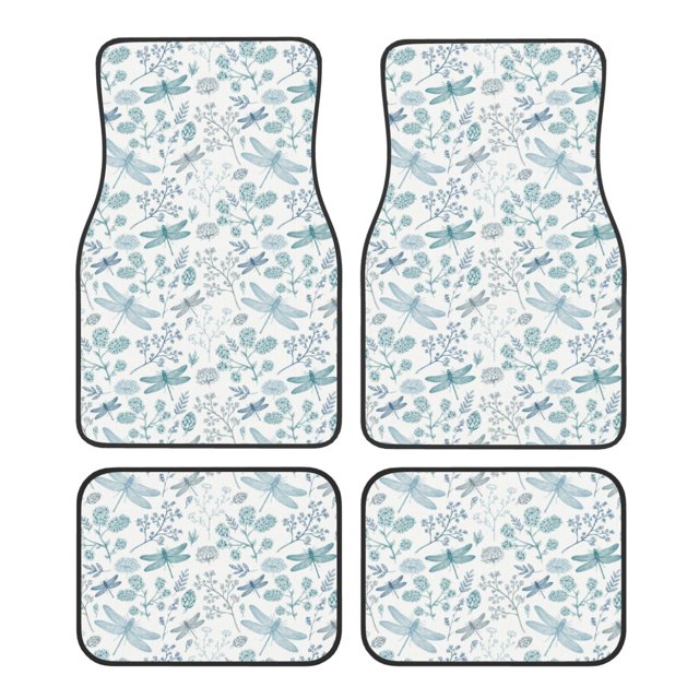 Kdxio Dragonfly Print Car Floor Mats Universal SUV Front Rear Floor Foot Mats 4-Piece Full Set with Non-Slip Rubber Backing Car Accessories for Most Cars