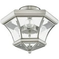 thumbnail image 3 of 3 Light Brushed Nickel Ceiling Light fixture with Clear Beveled Glass Shade, 3 of 6