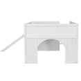 thumbnail image 5 of Full Size Low Loft Bed, Playhouse Loft Bed with Slide & Storage Shelves, Fun Fort Bed with Door & Window, All-in-One Wooden Bed with Sleeping & Play Area, White, 5 of 8