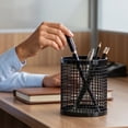 thumbnail image 7 of Taicans Metal Mesh Pen Holder,Round Pencil Cup Desk Organizer,5.2x6in Stationery Storage Basket for Office,Home,Makeup Brushes,1PCS, 7 of 7