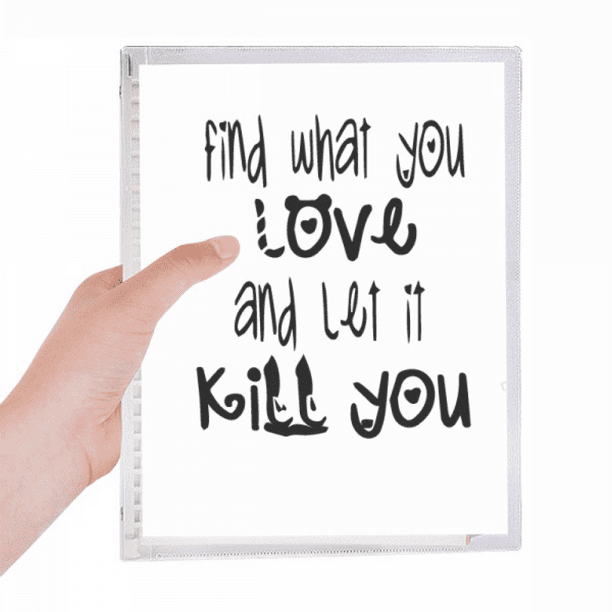English Word Design Love And Kill Notebook Loose Diary Refillable