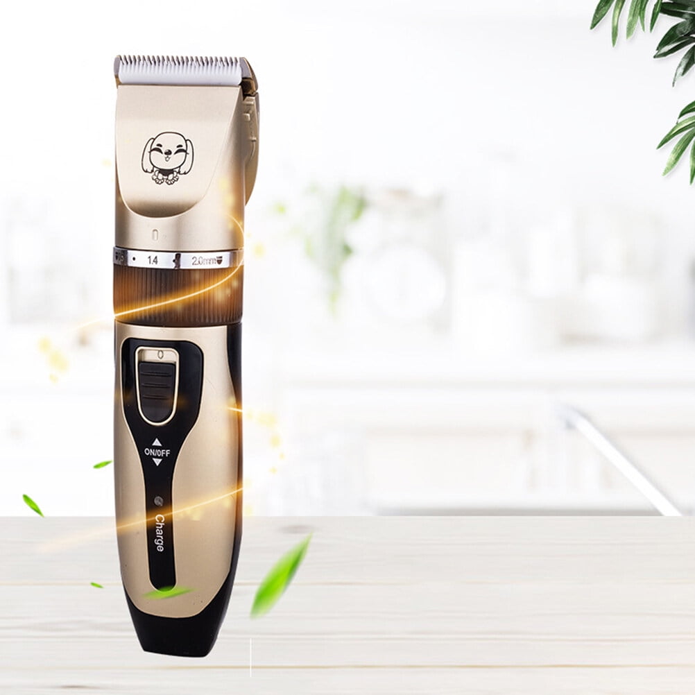 FOMIYES Golden Electric Dog Clipper Ceramic Head Safe Quiet Pet Trimmer 4Pcs