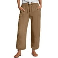 thumbnail image 2 of BILIKEYU Women's Lightweight Linen Summer Pants, womens pants, women's clothing, cargo pants women baggy, 2 of 5