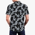 thumbnail image 4 of Balery Flower Printed Men’s Short Sleeve Polo Shirt, Midweight Men's Shirt,Golf Polo shirts -Small, 4 of 9