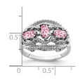 thumbnail image 2 of Solid 14k White Gold 5x3mm Oval Pink Tourmaline October Gemstone Engagement Ring Size 7.5, 2 of 3