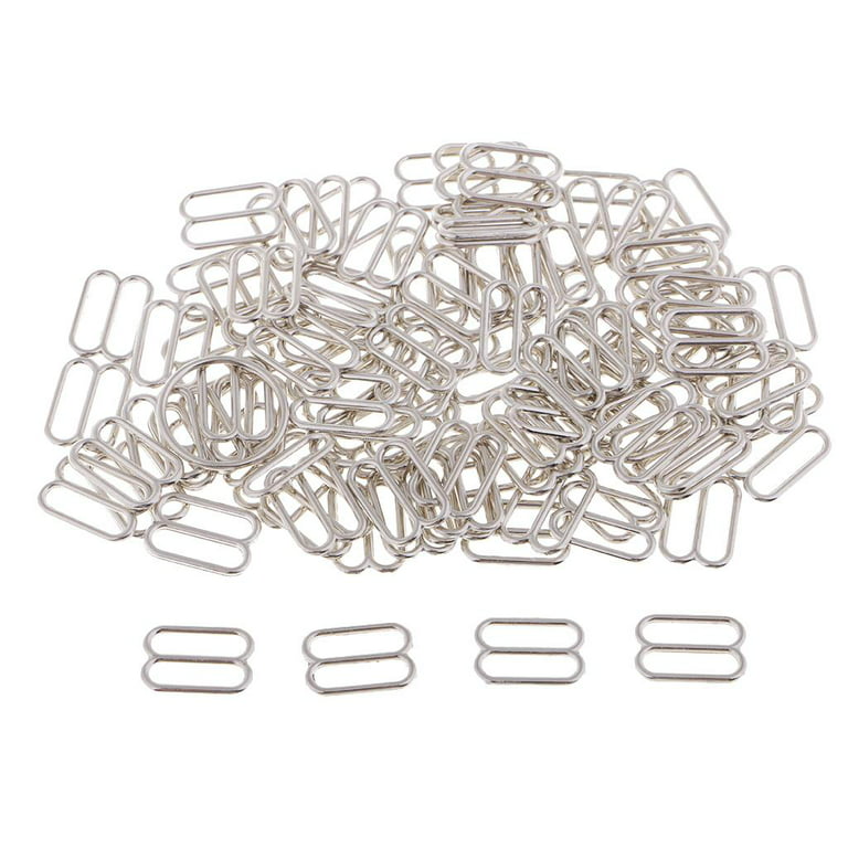 100 Adjustable Sewing Bra Sliders Rings Buckles 6/8/12mm , , 12mm
